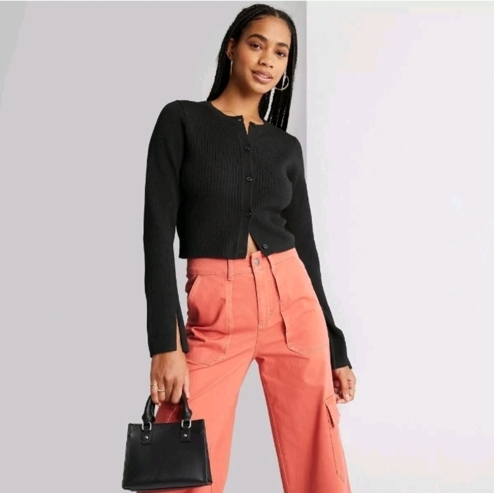 Wild Fable Women's Button-Front Cropped Cardigan 